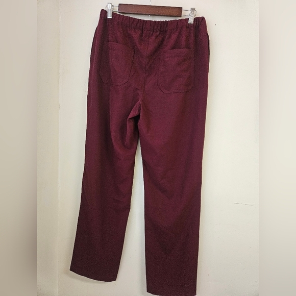 Figs- Scrubs Pants Men' S Burgundy with Elastic Waistband and Relaxed Fit - Picture 2 of 8
